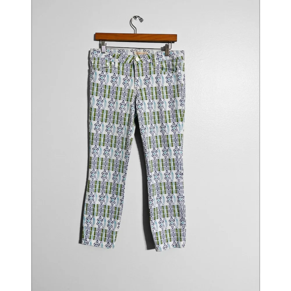 Tory Burch Alexa Printed Ankle Jean Pants